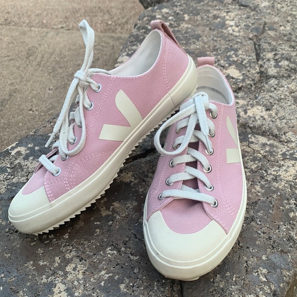 Veja Pink and Cream Women's Sneakers Preppy Elle Woods Academia Walking - Picture 2 of 9